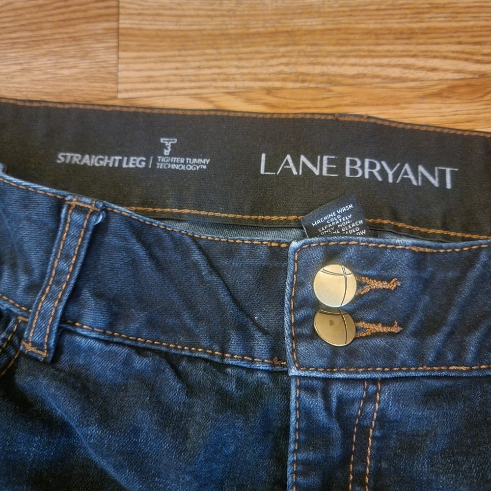 Lane Bryant Women's Straight Leg Jeans - Dark Blue Size 18 Short